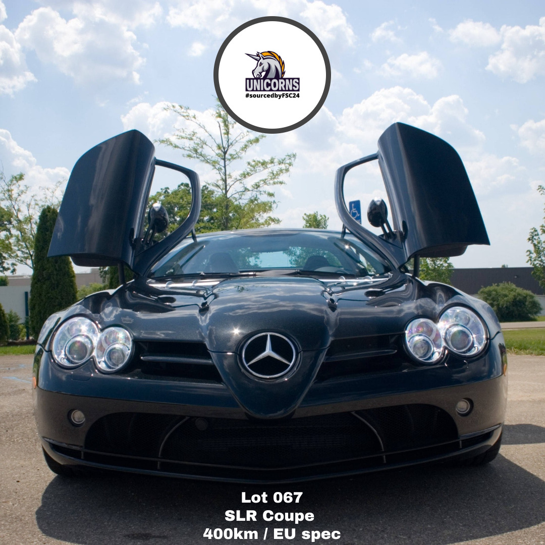 LOT 067 Mercedes SLR 2011 Coupe with 400km in black with red leather is now available